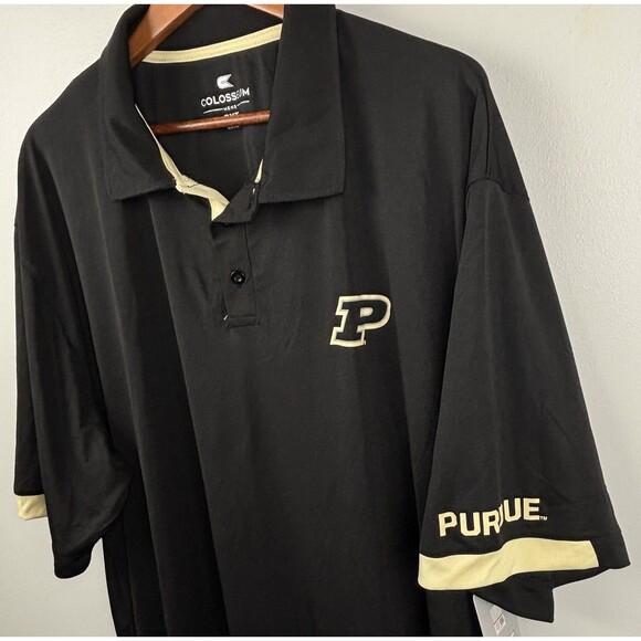 NWT Men's Colosseum Purdue Boilermakers Big & Tall Polo 3XT Black Tall New - Picture 5 of 7